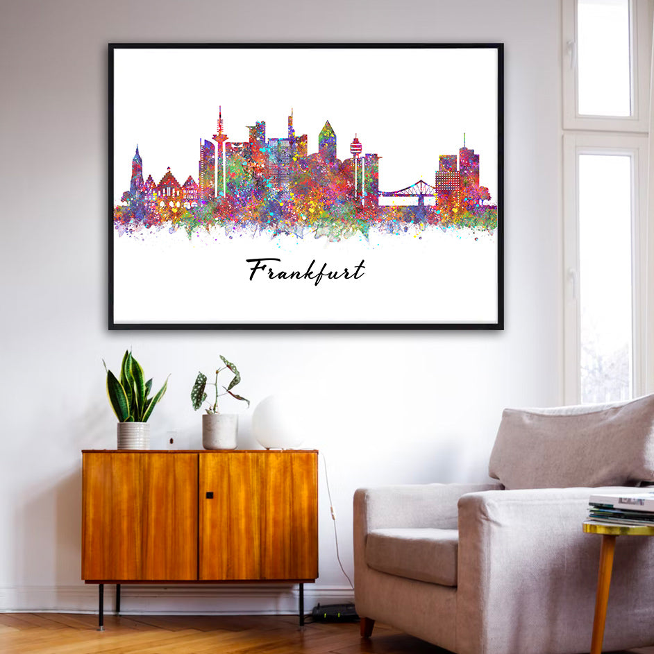 Frankfurt Skyline Watercolour Print