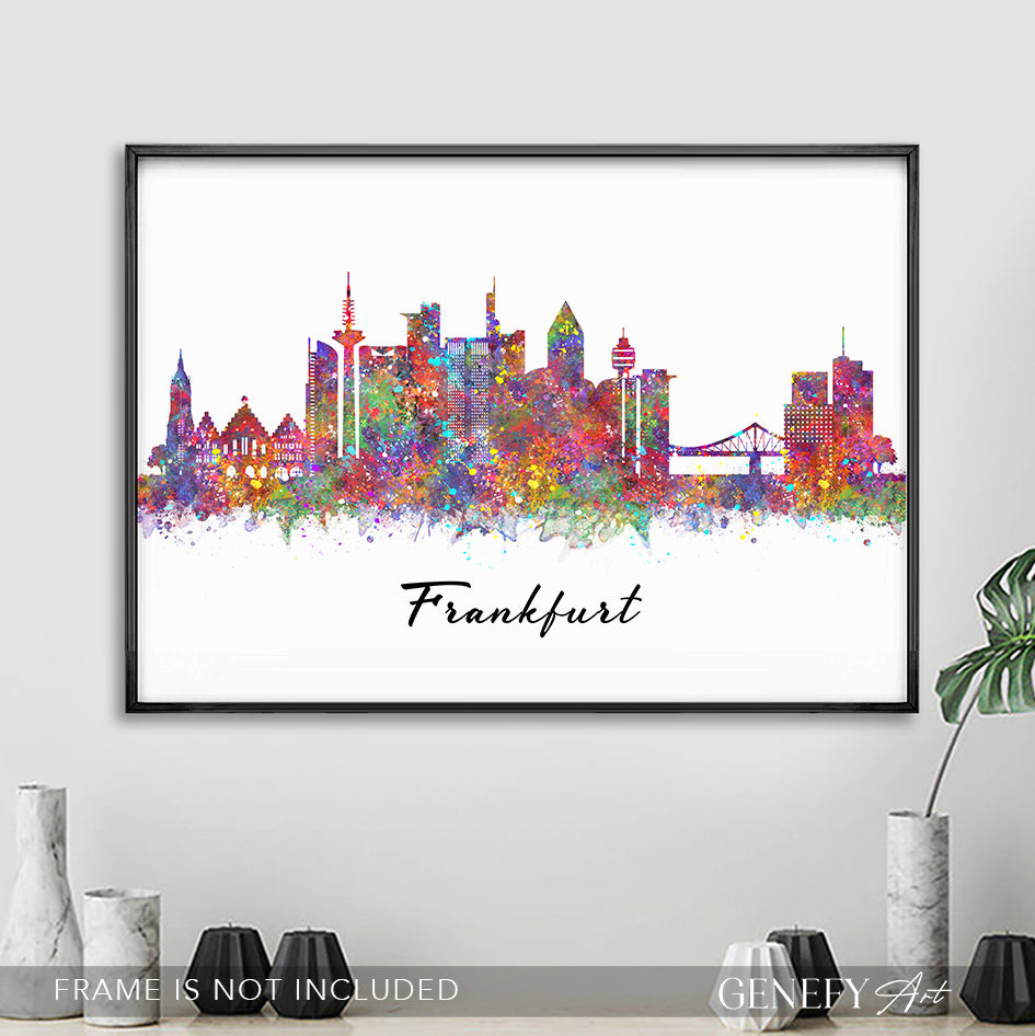 Frankfurt Skyline Watercolour Print