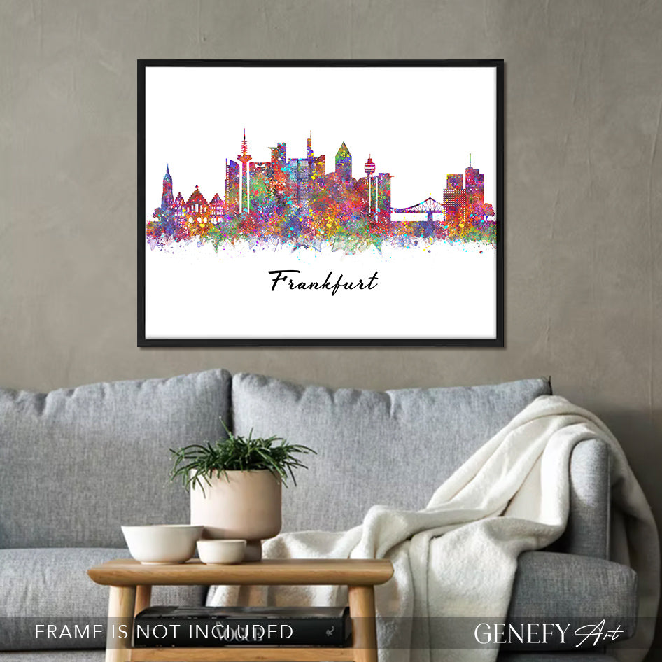 Frankfurt Skyline Watercolour Print