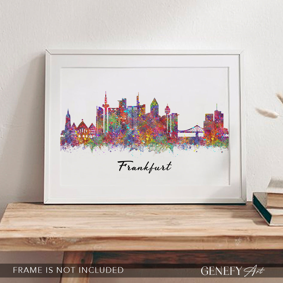 Frankfurt Skyline Watercolour Print