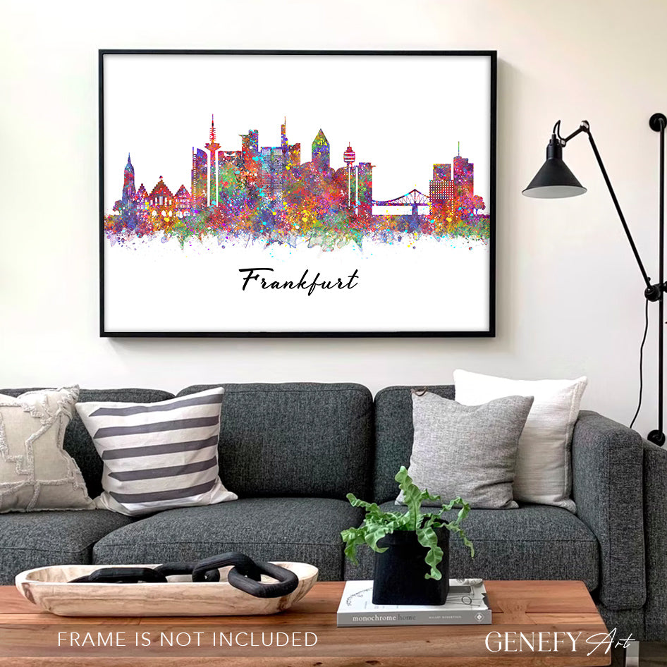 Frankfurt Skyline Watercolour Print