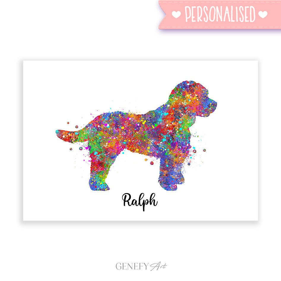 Personalised Cockapoo Watercolour Art Print