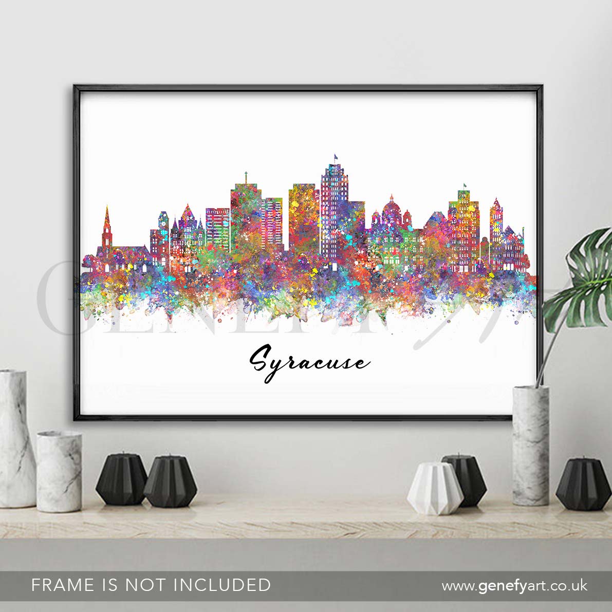 Syracuse Skyline Watercolour Print - Genefy Art