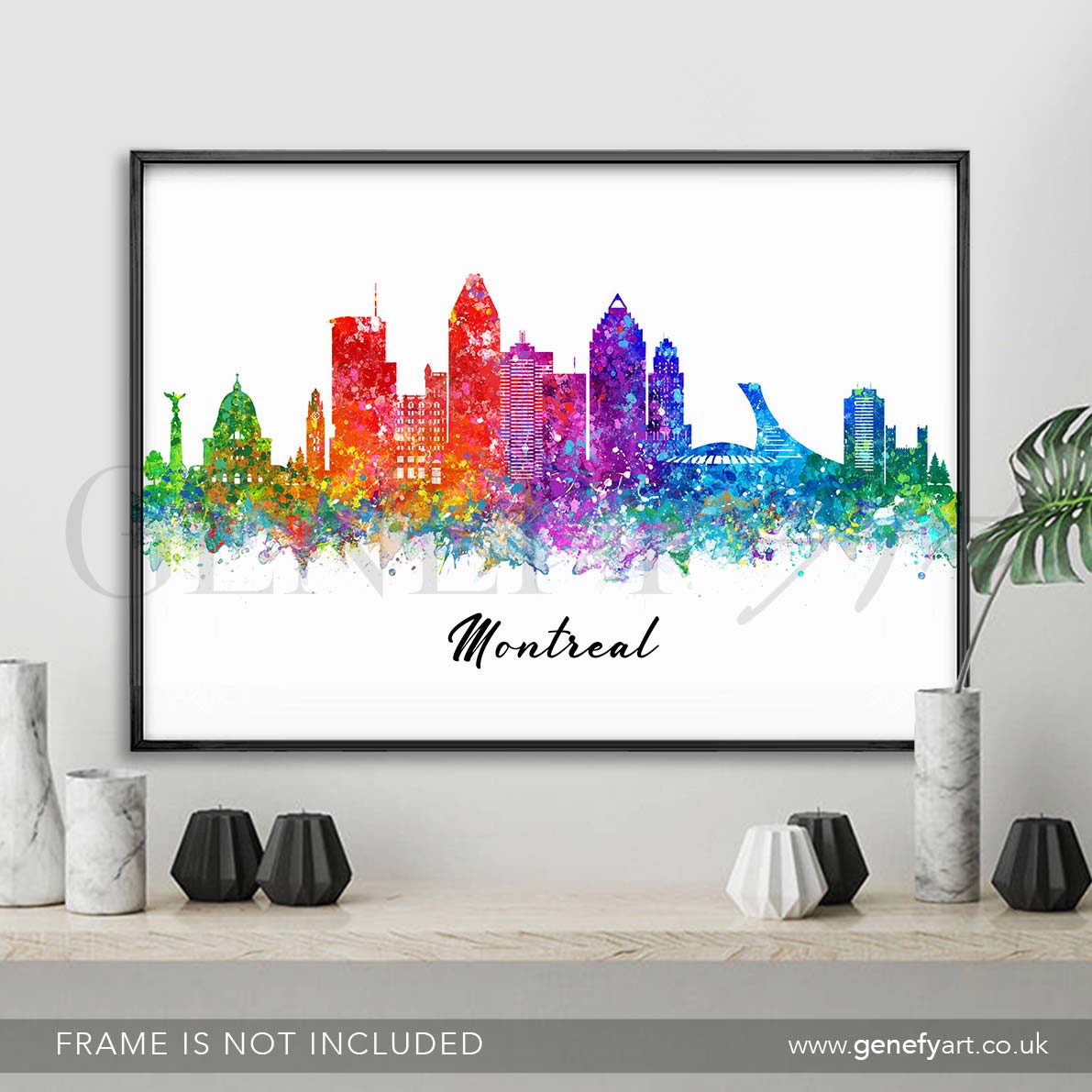 Montreal Skyline Watercolour Print - Genefy Art