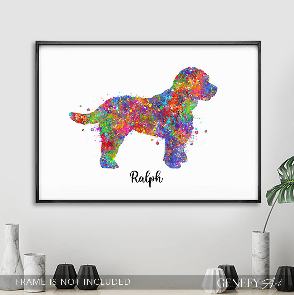 Personalised Cockapoo Watercolour Art Print