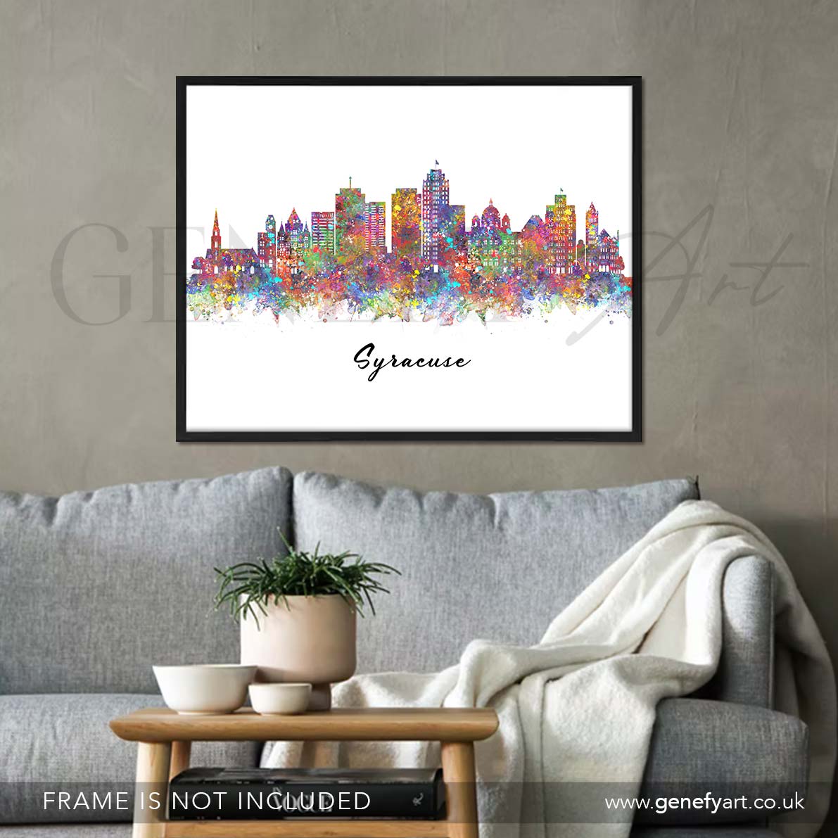 Syracuse Skyline Watercolour Print - Genefy Art