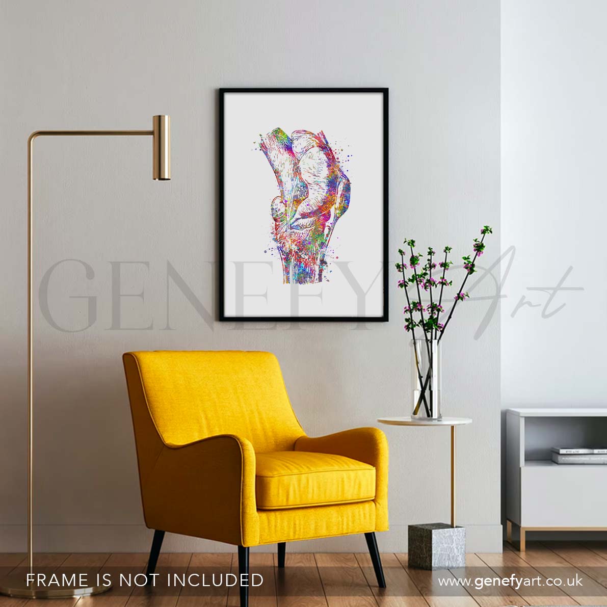 Knee Joint Watercolour Print