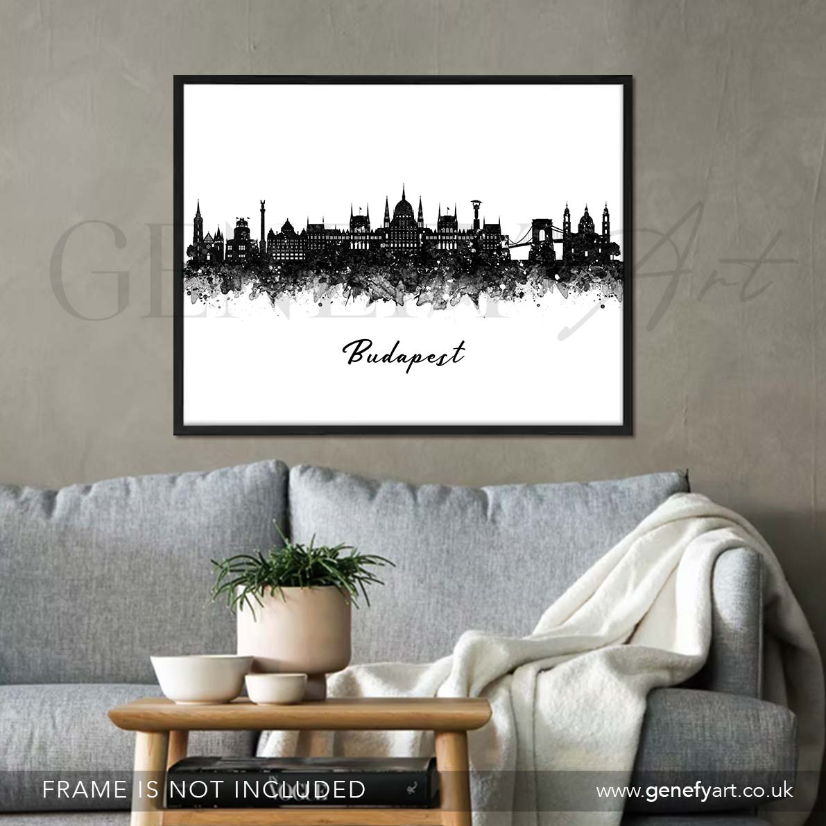 Budapest Skyline Watercolour Print - Genefy Art