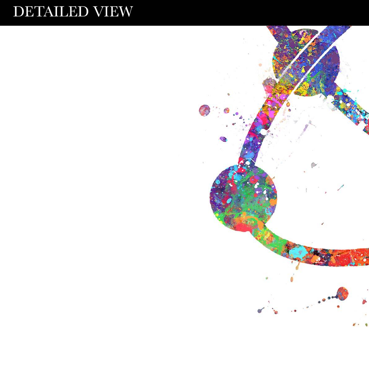 Atom Watercolour Art Print - Genefy Art