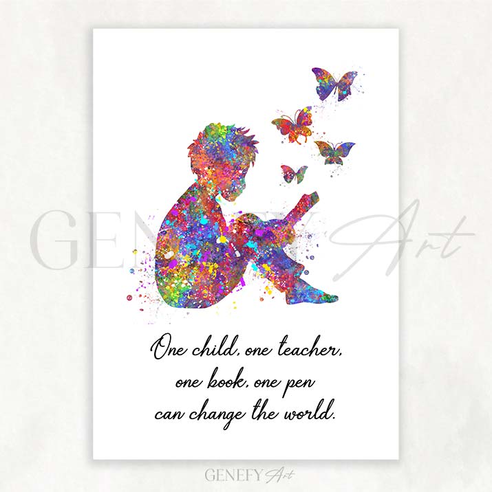 Teachers Quote Watercolour Print