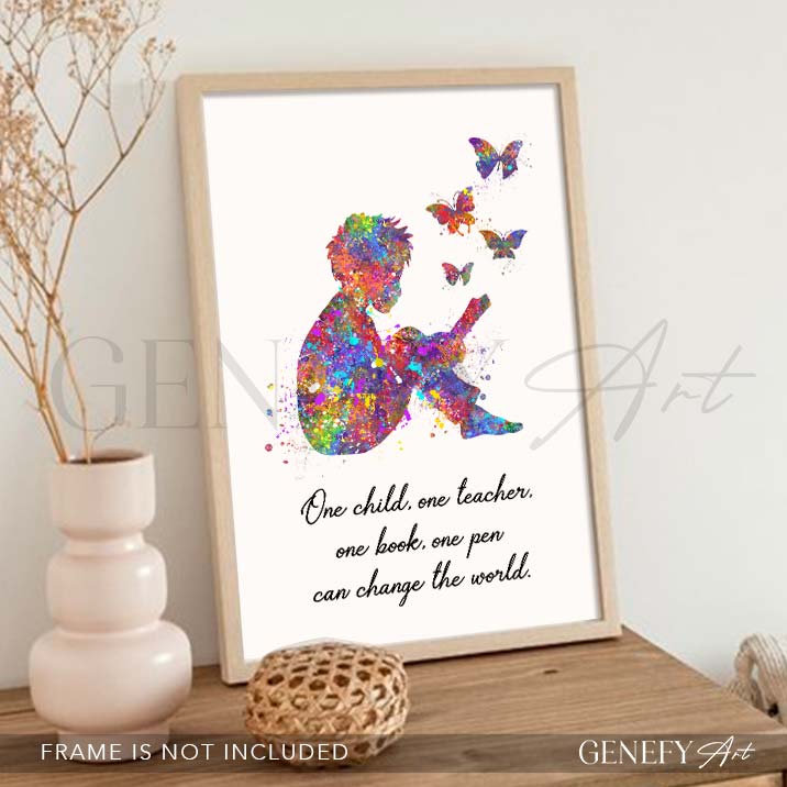 Teachers Quote Watercolour Print
