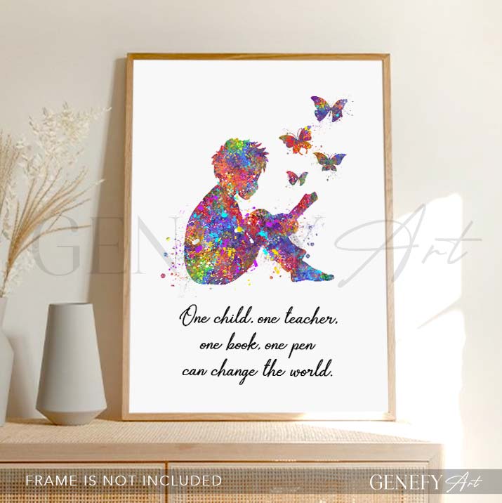 Teachers Quote Watercolour Print