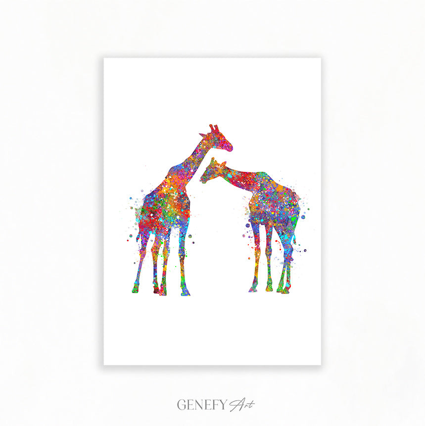 Giraffe Watercolour Art