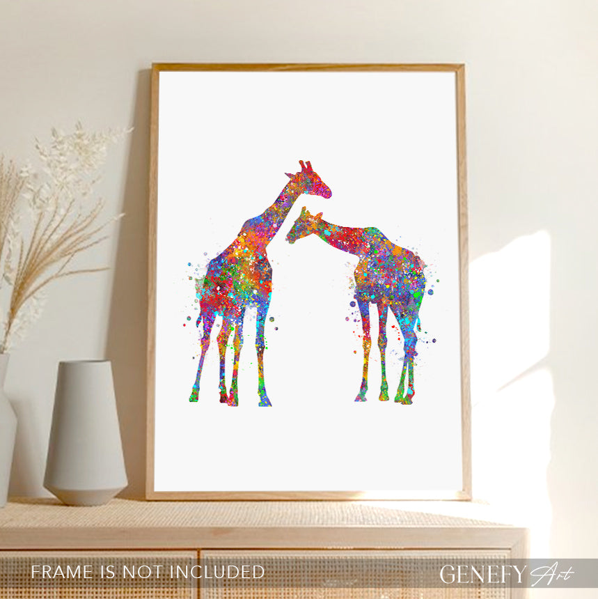 Giraffe Watercolour Art