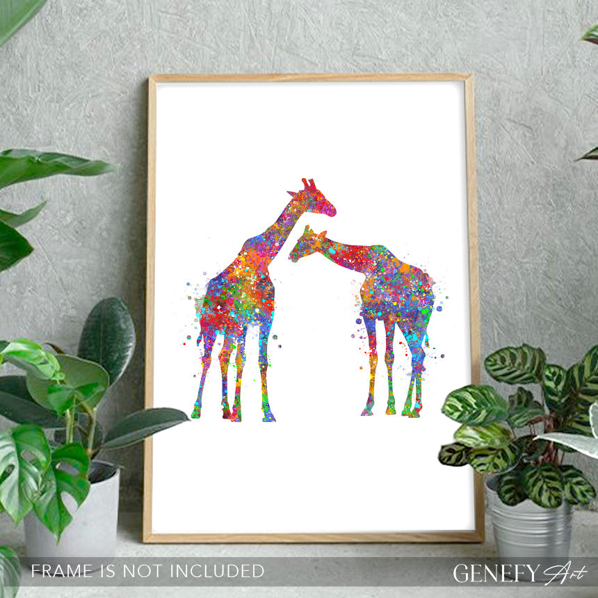 Giraffe Watercolour Art