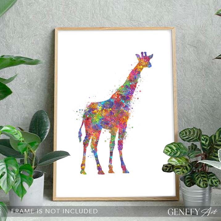 Giraffe Watercolour Wall Art