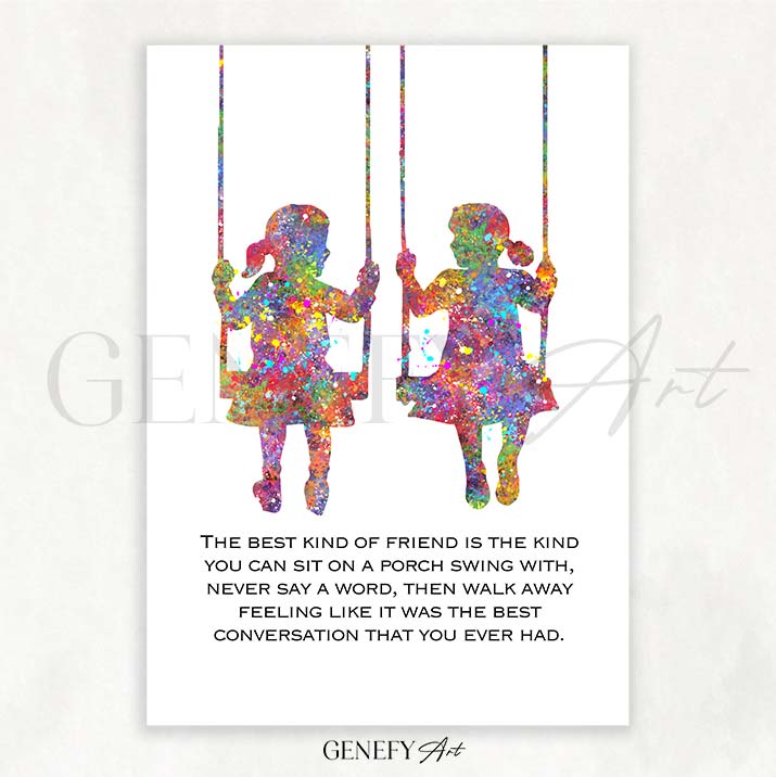 Friendship Quote Watercolour Print