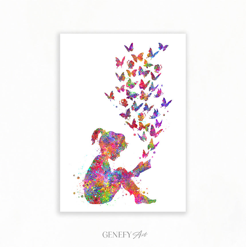 Girl Reading A Book Art Print