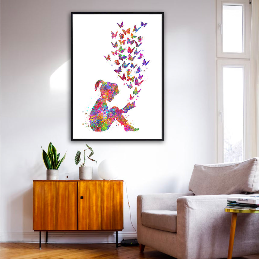 Girl Reading A Book Art Print