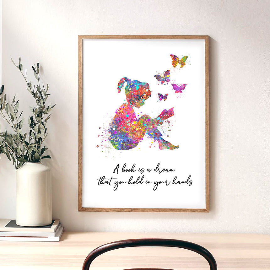 Girl Reading A Book Art Print