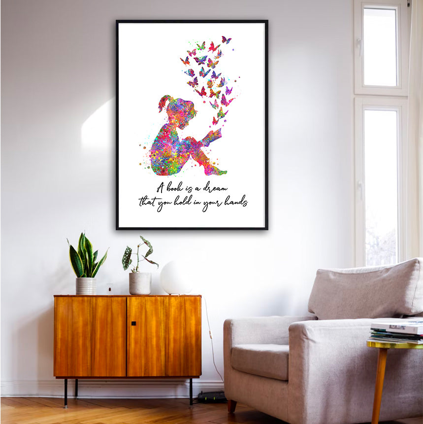 Girl Reading A Book Art Print