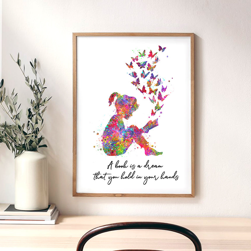 Girl Reading A Book Art Print