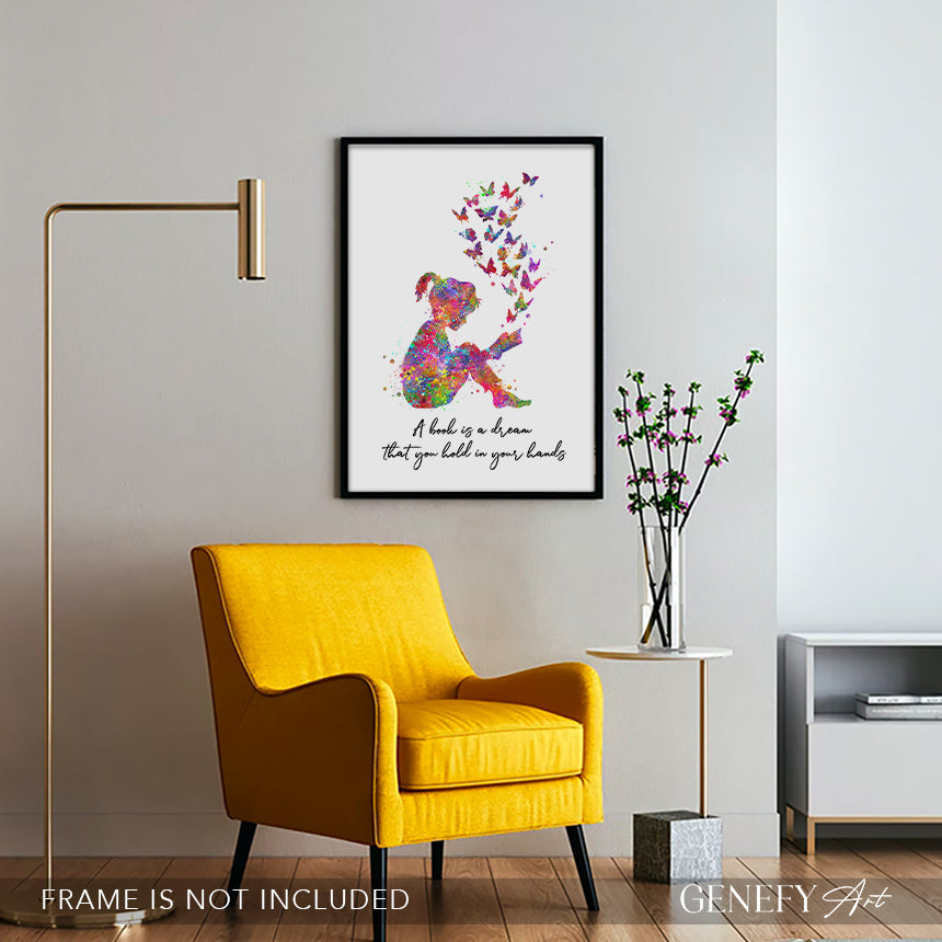 Girl Reading A Book Art Print