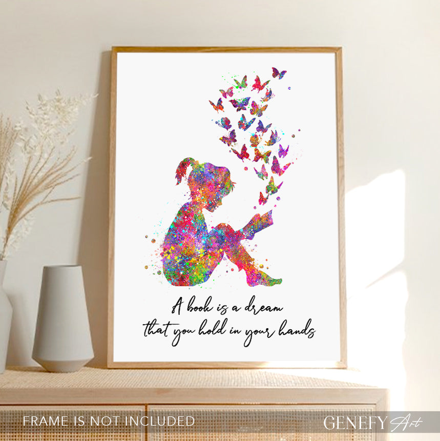 Girl Reading A Book Art Print