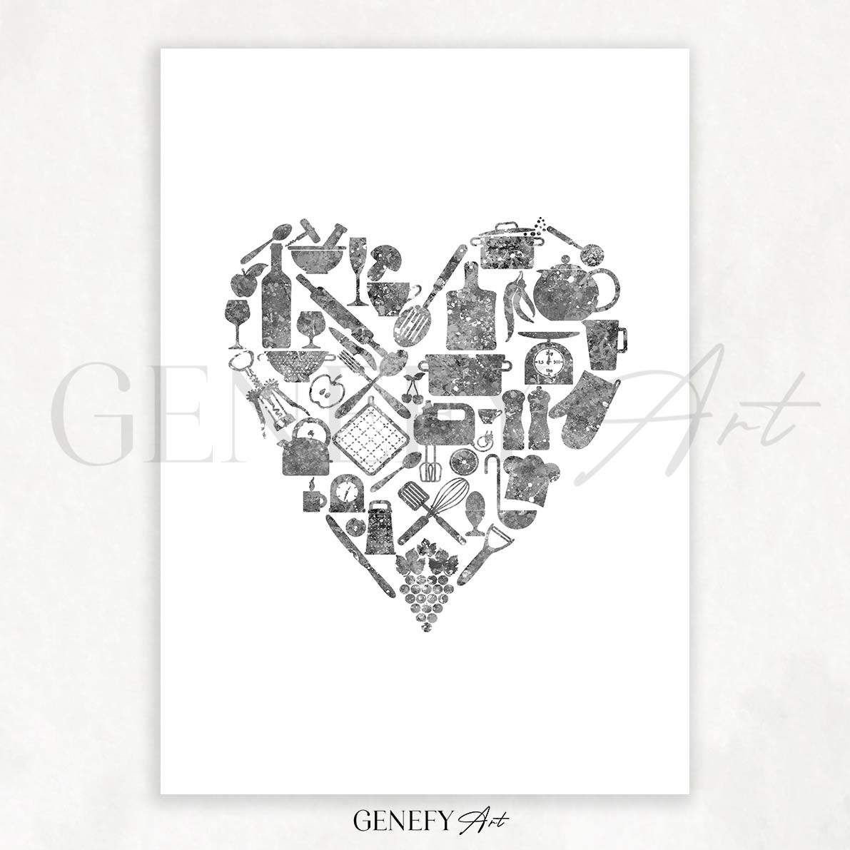 Kitchen Love Watercolour Print