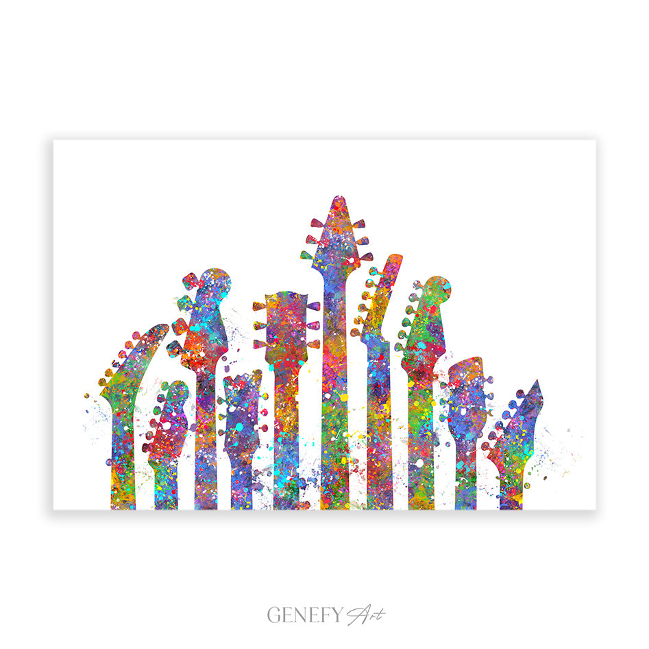 Guitar Watercolour Art Print