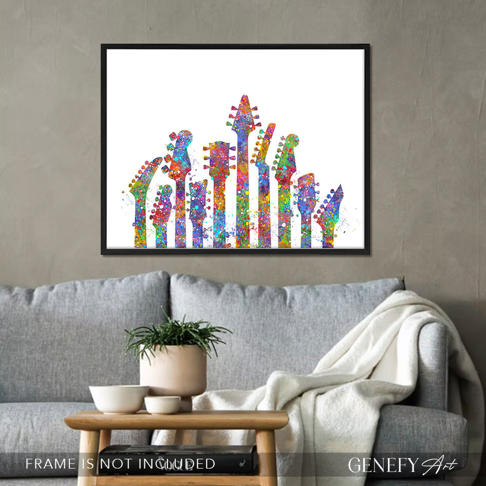 Guitar Watercolour Art Print