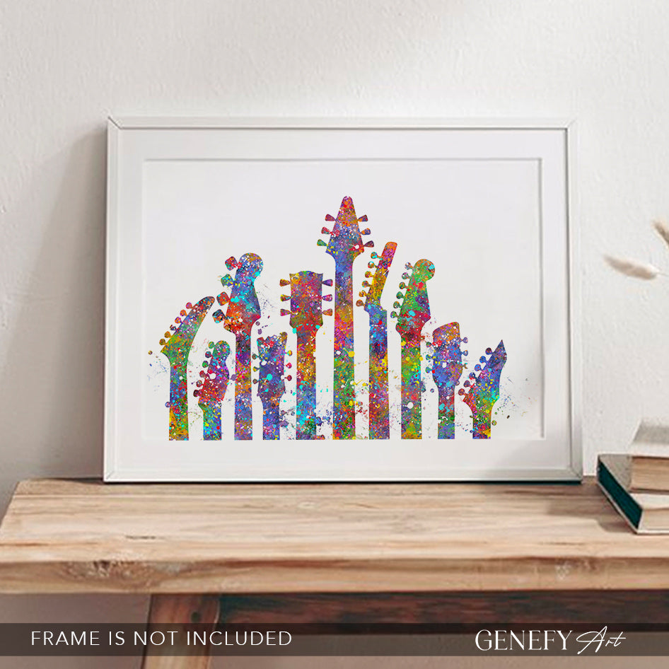 Guitar Watercolour Art Print