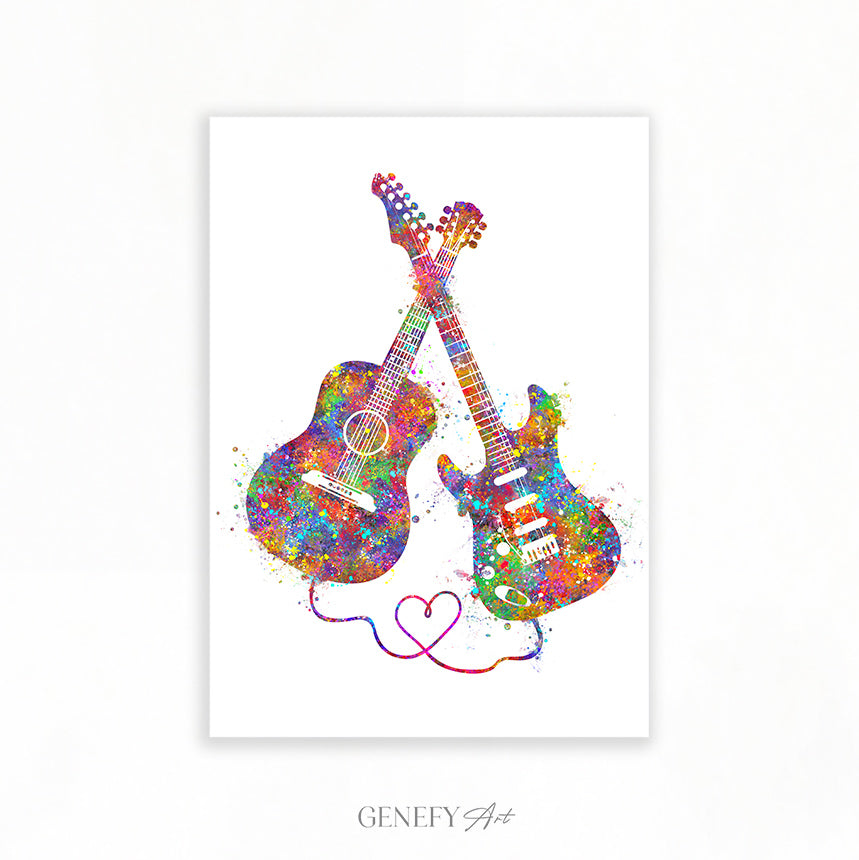 Guitar Watercolour Art