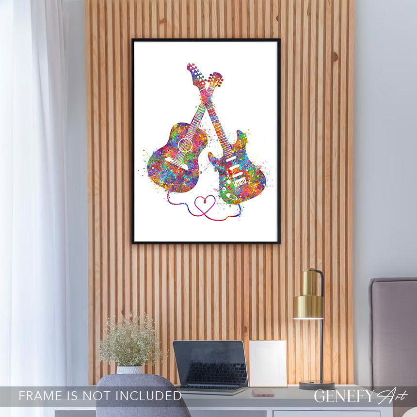 Guitar Watercolour Art