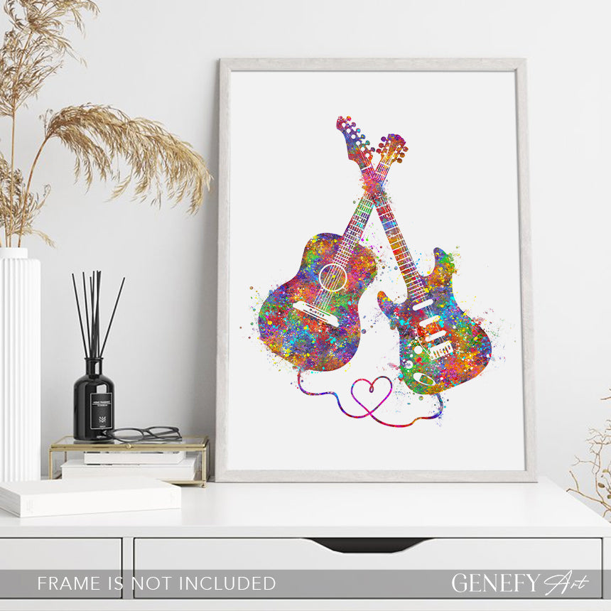 Guitar Watercolour Art