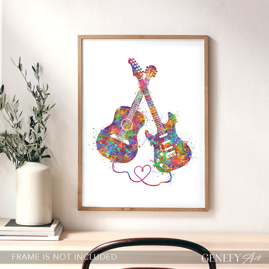 Guitar Watercolour Art