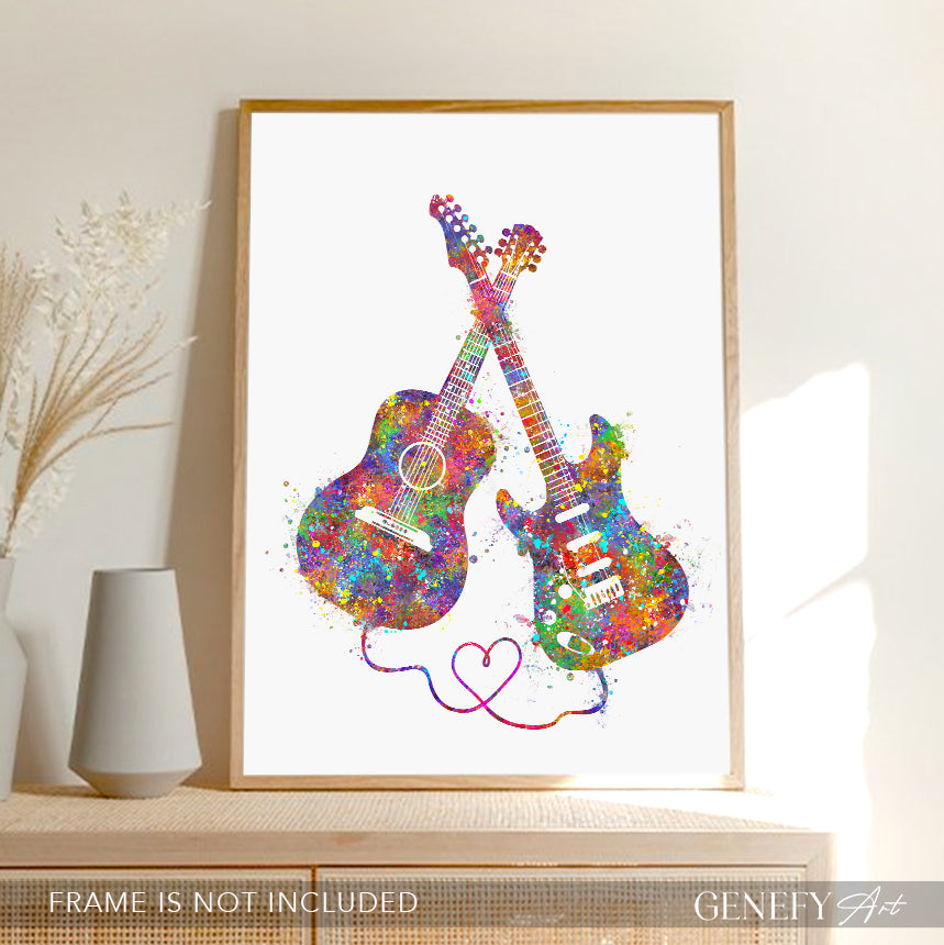Guitar Watercolour Art
