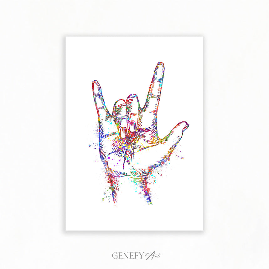 I Love You Hand Sign Art Print
