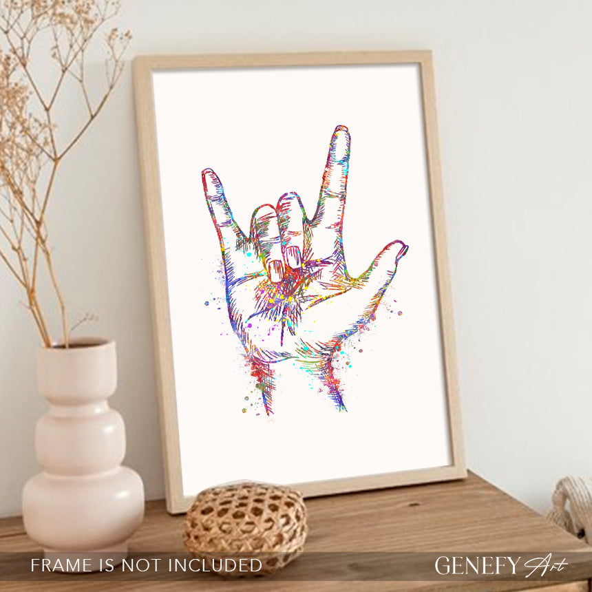 I Love You Hand Sign Art Print