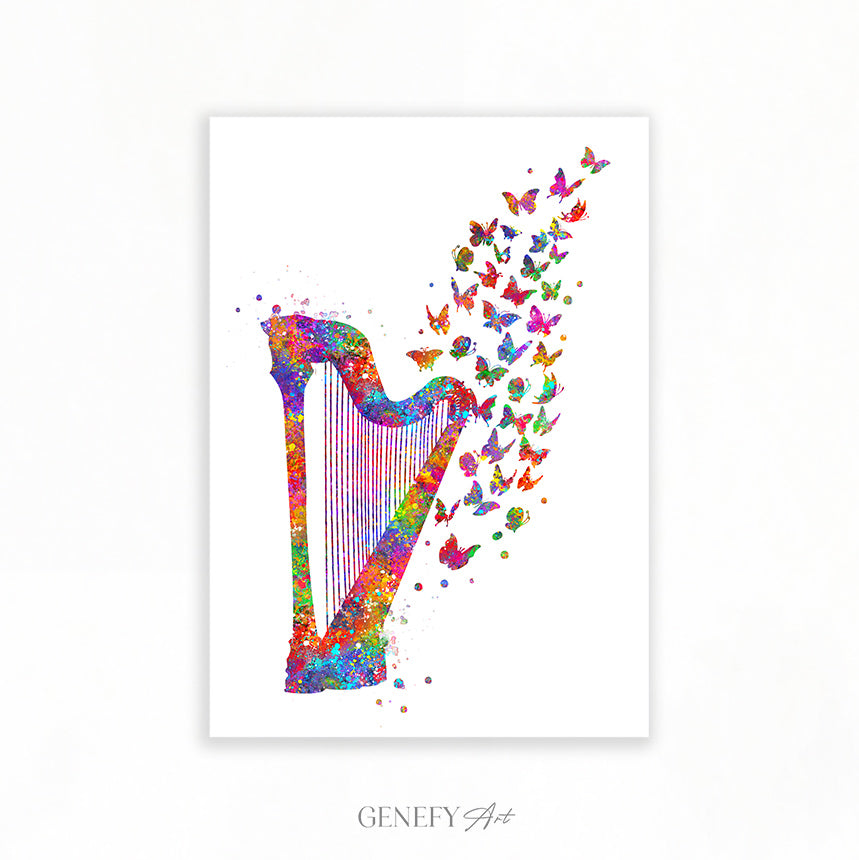 harp print art