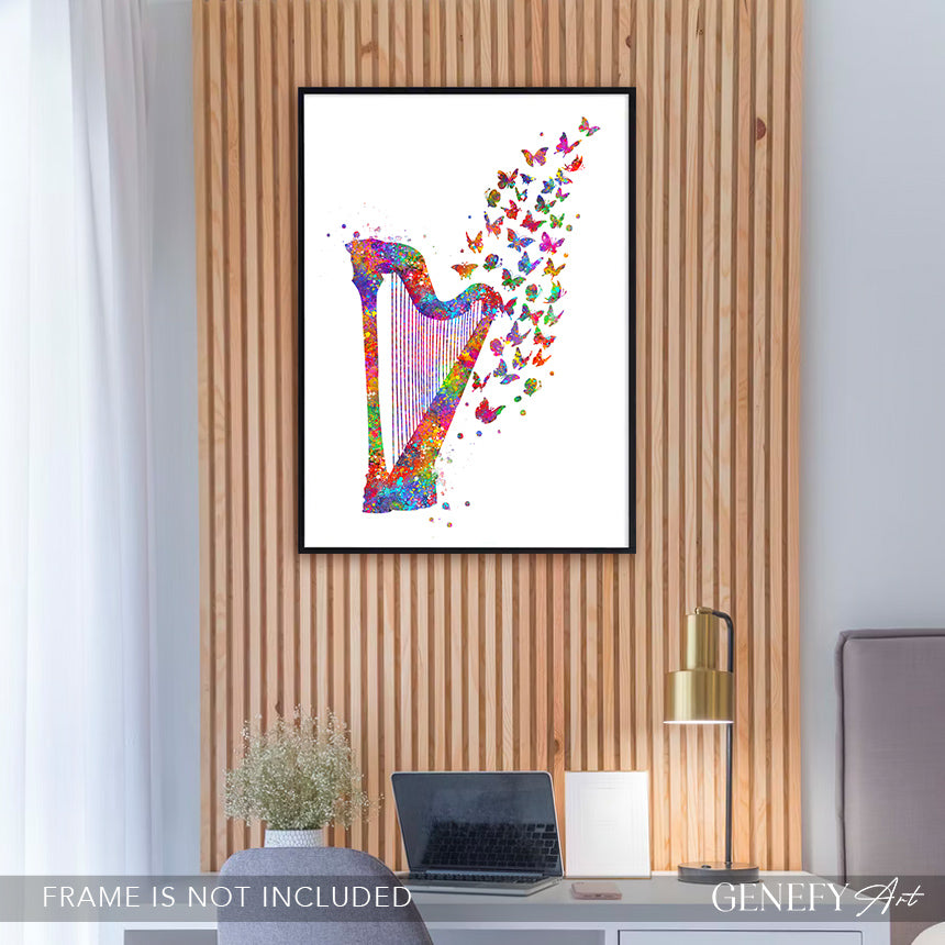 harp print art