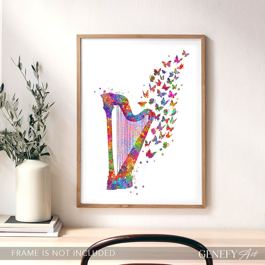 harp print art
