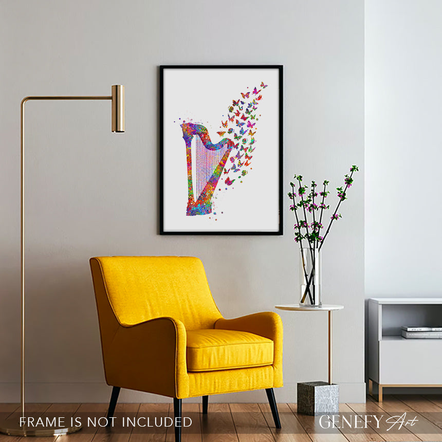 harp print art
