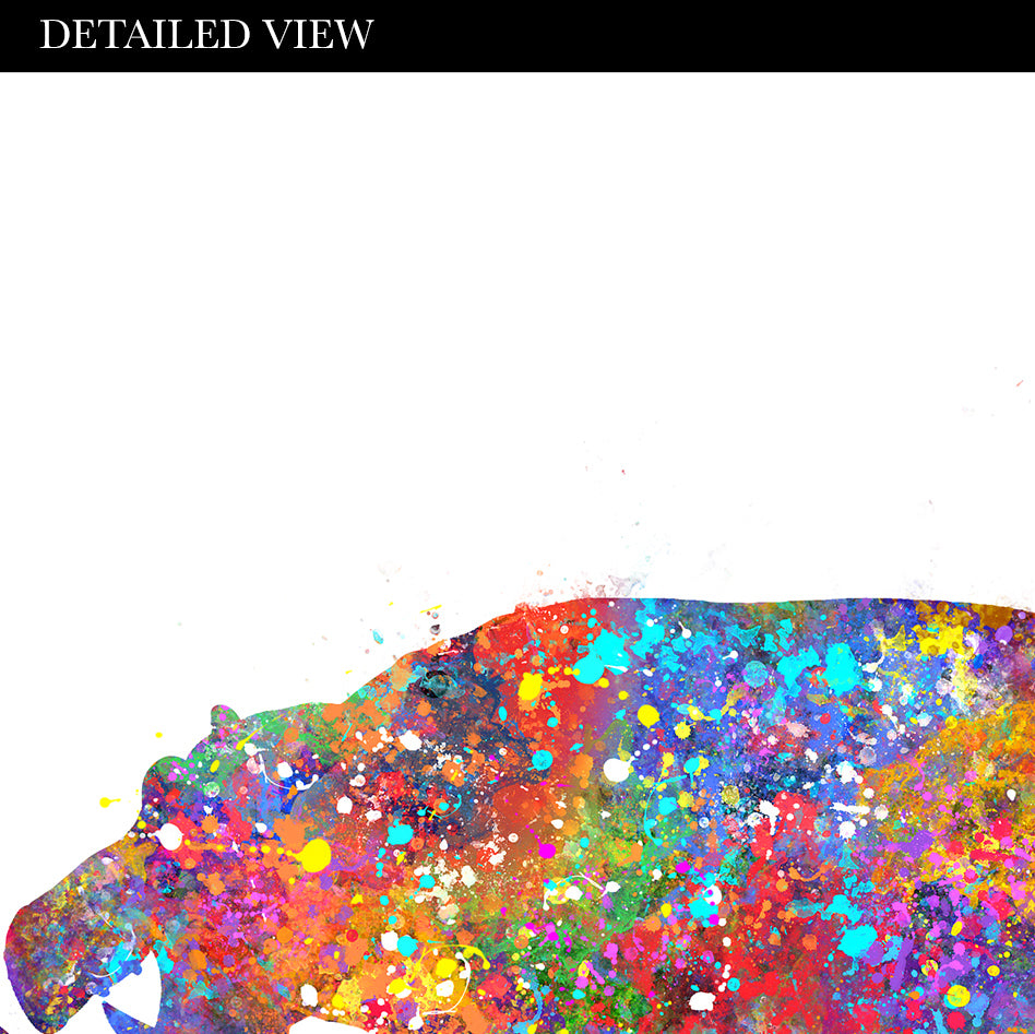 Hippo Family of 4 Watercolour Print