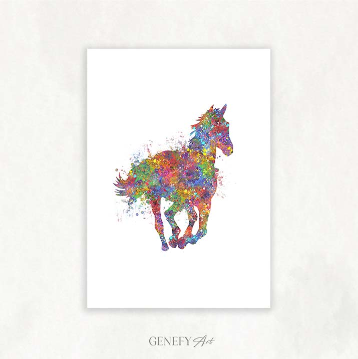 Horse Watercolour Art Print
