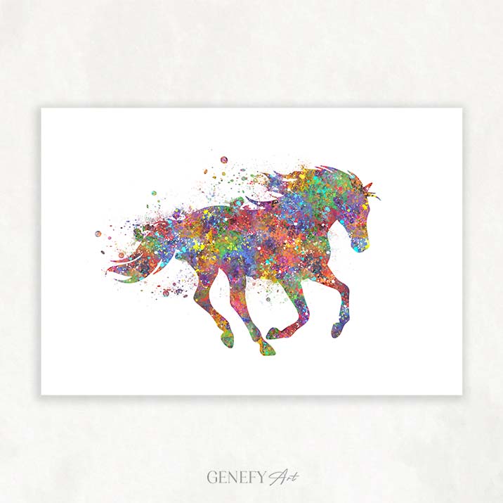 Horse Watercolour Art Print