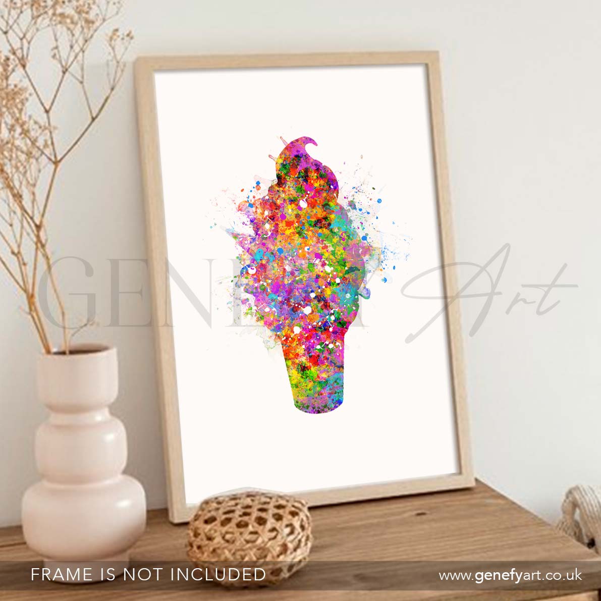 Ice Cream Watercolour Print - Genefy Art