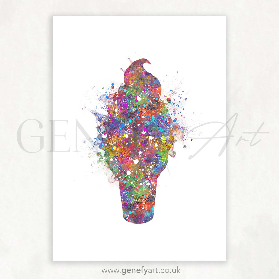 Ice Cream Watercolour Kitchen Print - Genefy Art
