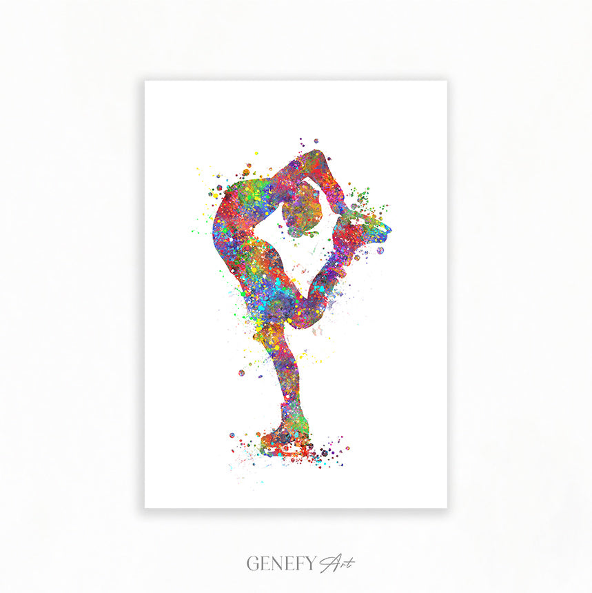 Ice Skating Watercolour Art Print