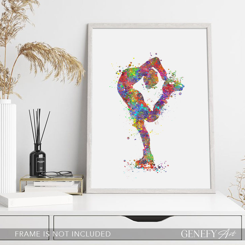 Ice Skating Watercolour Art Print